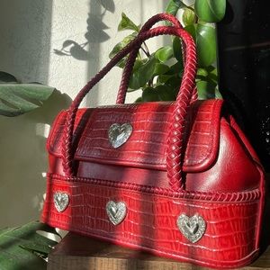Vintage Brighton red leather handbag